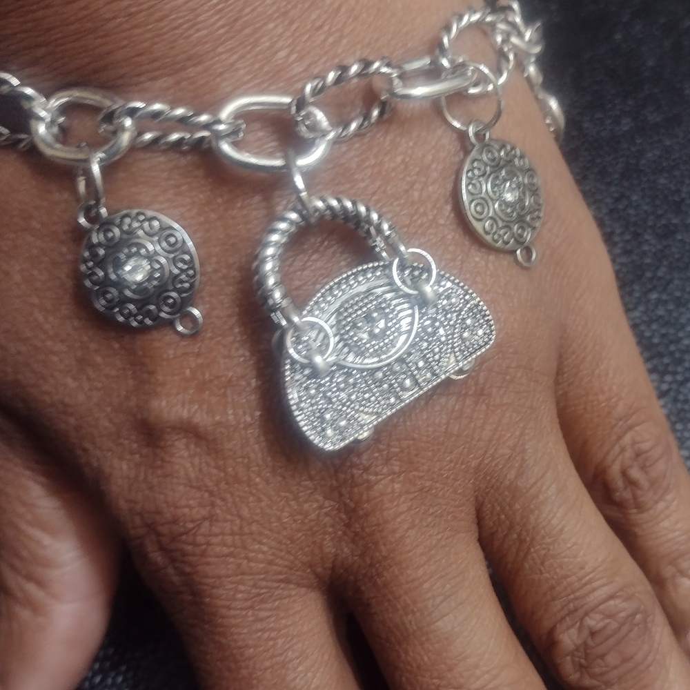 Elegant Silver Charm Bracelet